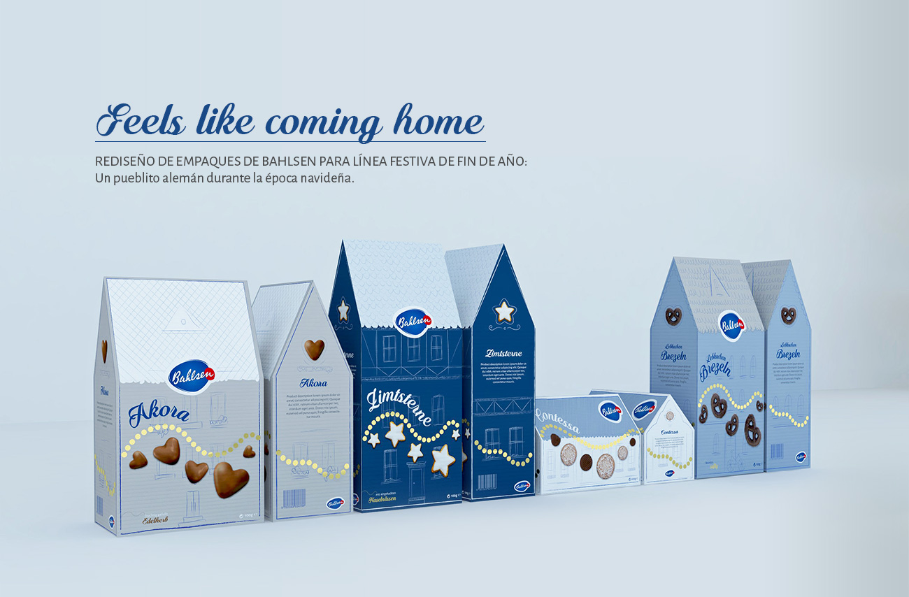 Display de empaques de galletas Balhsen, edición navideña