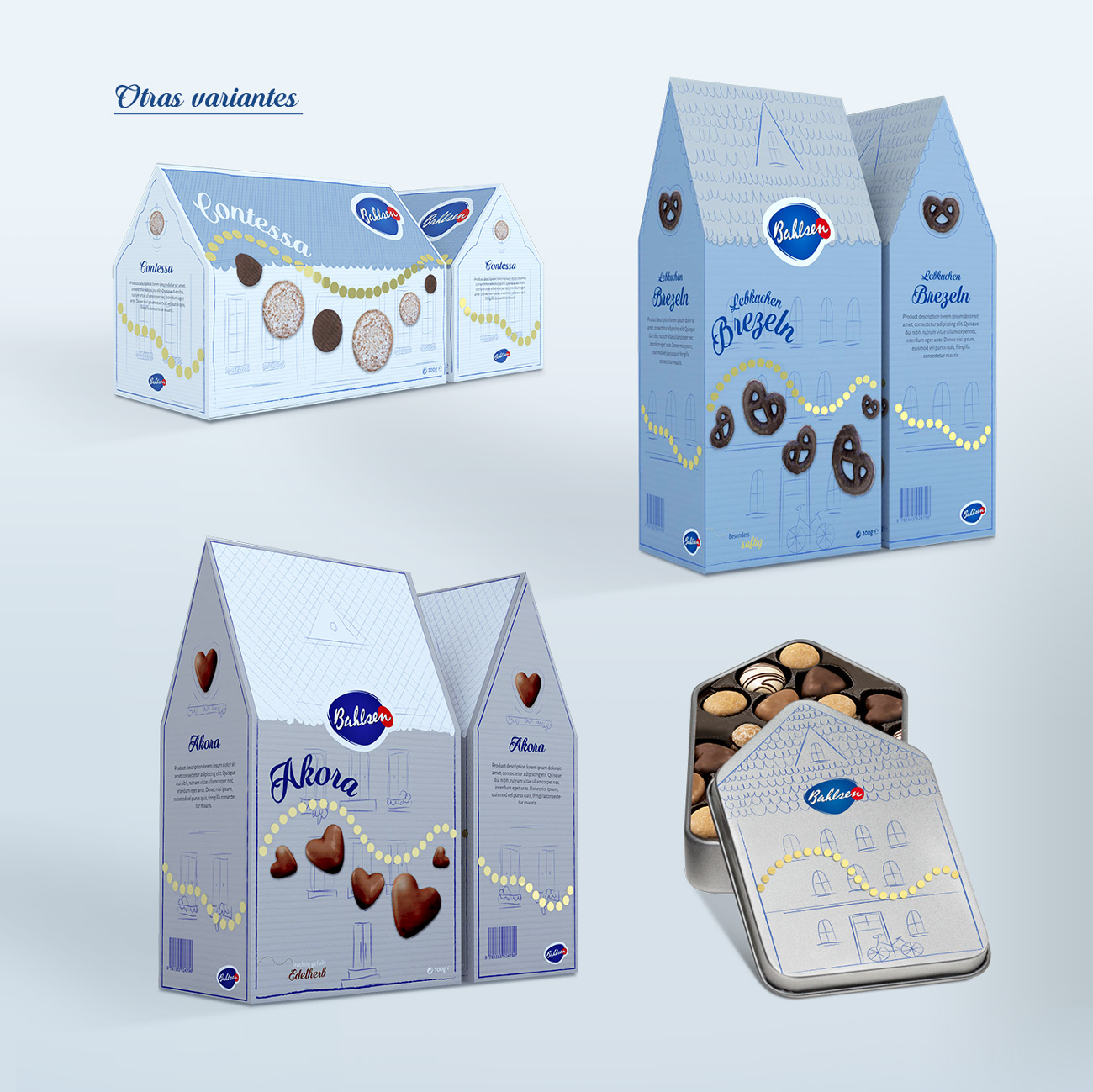 Otras variedades de empaques de galletas Balhsen, edición navideña