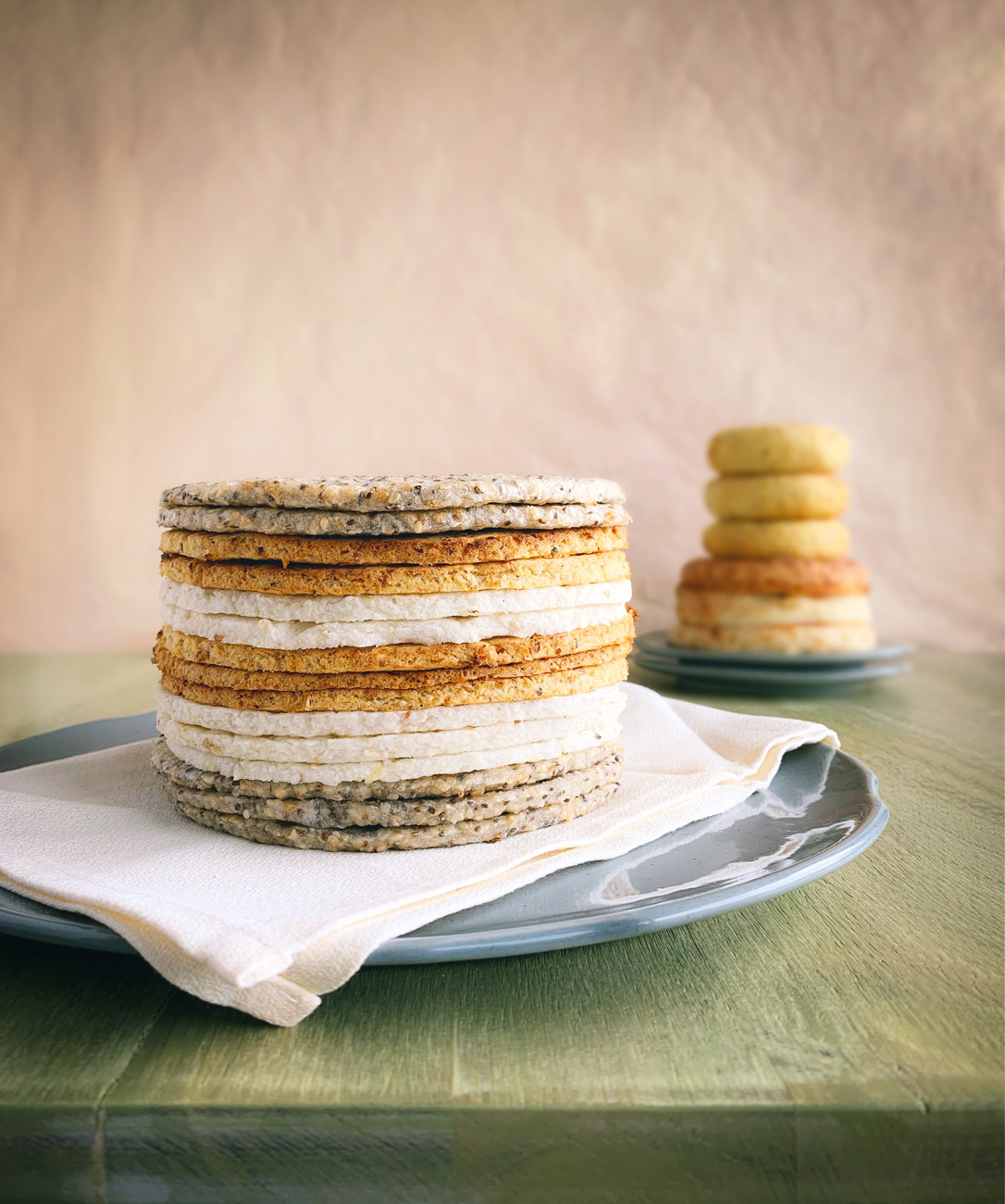 Fotografía de torre de arepas colombianas Yajá